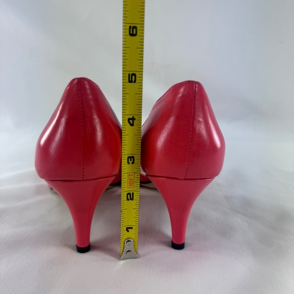 Loeffler Randall Knot Kid Nappa Leather D'Orsay Pumps Peep Toe Lipstick Pink 7 - Picture 12 of 14